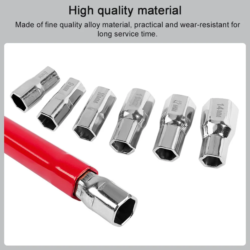 

Durable 8-14mm Tap Spanner Dual-ended Adjustable Wrench Angled Handle Steel Material Basin Wrench Plumbing Repair
