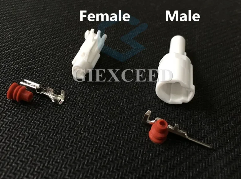 2 Sets 1 Pin AC Assembly Waterproof Auto Connector 6187-1171 6180-1181 Fuel Injector Electronic Plug Super Seal Light Socket