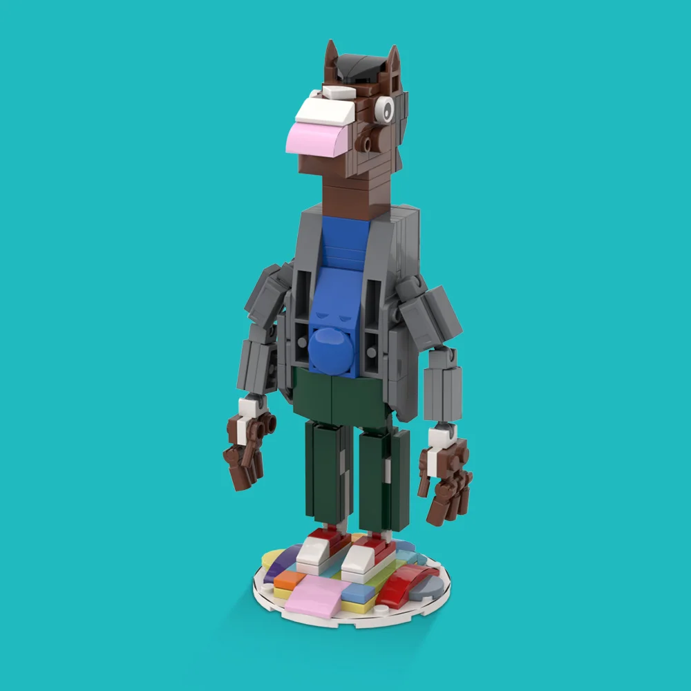 MOC American Animation Action Character Building Blocks BoJackeds-Horsemaneds Model Horse Bricks Brickheadzs Toy For Kids Gift