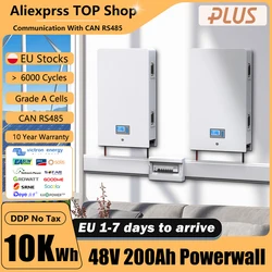 48V 200Ah Powerwall 10KW LiFePO4 Battery 51.2V 100Ah 150Ah 5KW Max 32 Parallel CAN RS485＞6000 Cycles For Solar EU UKR No Tax