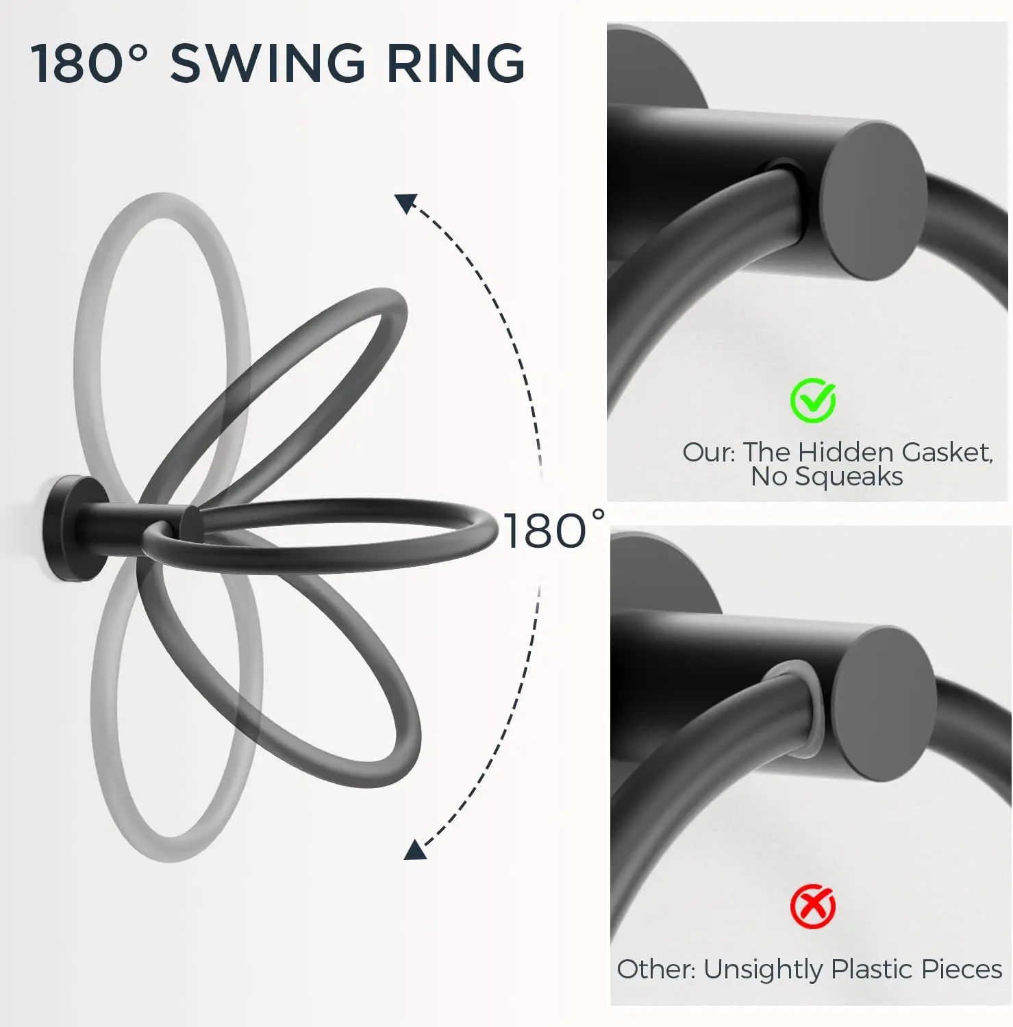 مجموعة إكسسوارات أجهزة الحمام، مجموعة قضبان المناشف من الفولاذ المقاوم للصدأ SUS304 مقاس 24 بوصة، حامل رفوف المناشف الحديثة للحمام #5