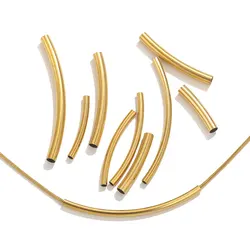 10pcs Stainless Steel Curved Tube Spacer Beads For Jewelry Making DIY Straight Beads Connector Bracelet Necklace Jewelry Finding