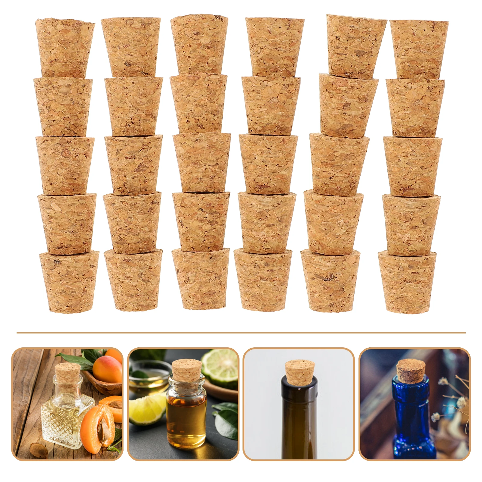 

30 Pcs Glass Bottle Cork Stoppers 29 5x25x20mm Wooden Plugs for Vials Crafts Practical Sealed Environment