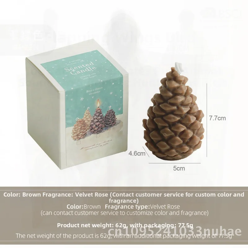 

Handmade Christmas Decorative Pinecone Shaped Aromatherapy Candle Creative Fragrance Gift Ideal for Holiday Decoration
