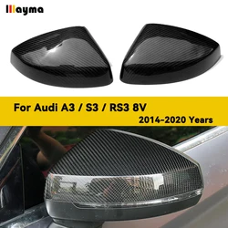 Carbon Fiber Car Side Rearview Mirror Cover Caps Replacement Style for Audi A3 8V Sportback Limousine 2014 - 2020 Sline S3 RS3