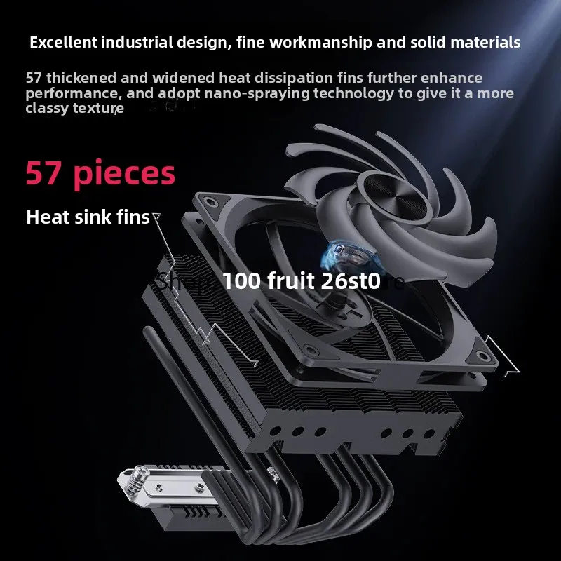 8 Heat Pipe Down-Pressure CPU Cooler 1700/X99/2011 Socket Silent Air-Cooled Fan for i5/i7