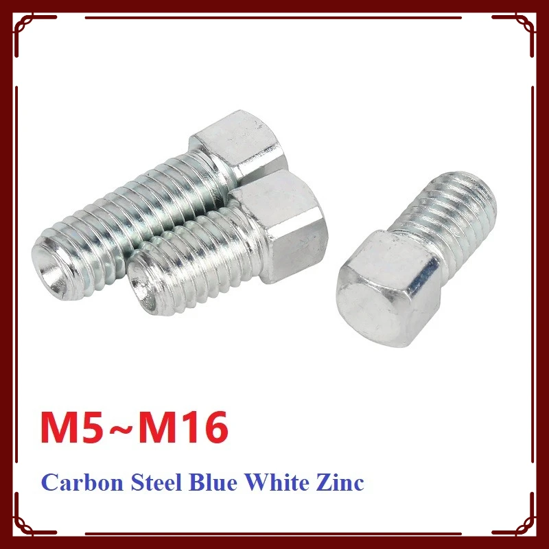 M5 M6 M8 M10 M12 M14 M16 Carbon Steel Galvanised Square Head Screws With Flat End Set Screws