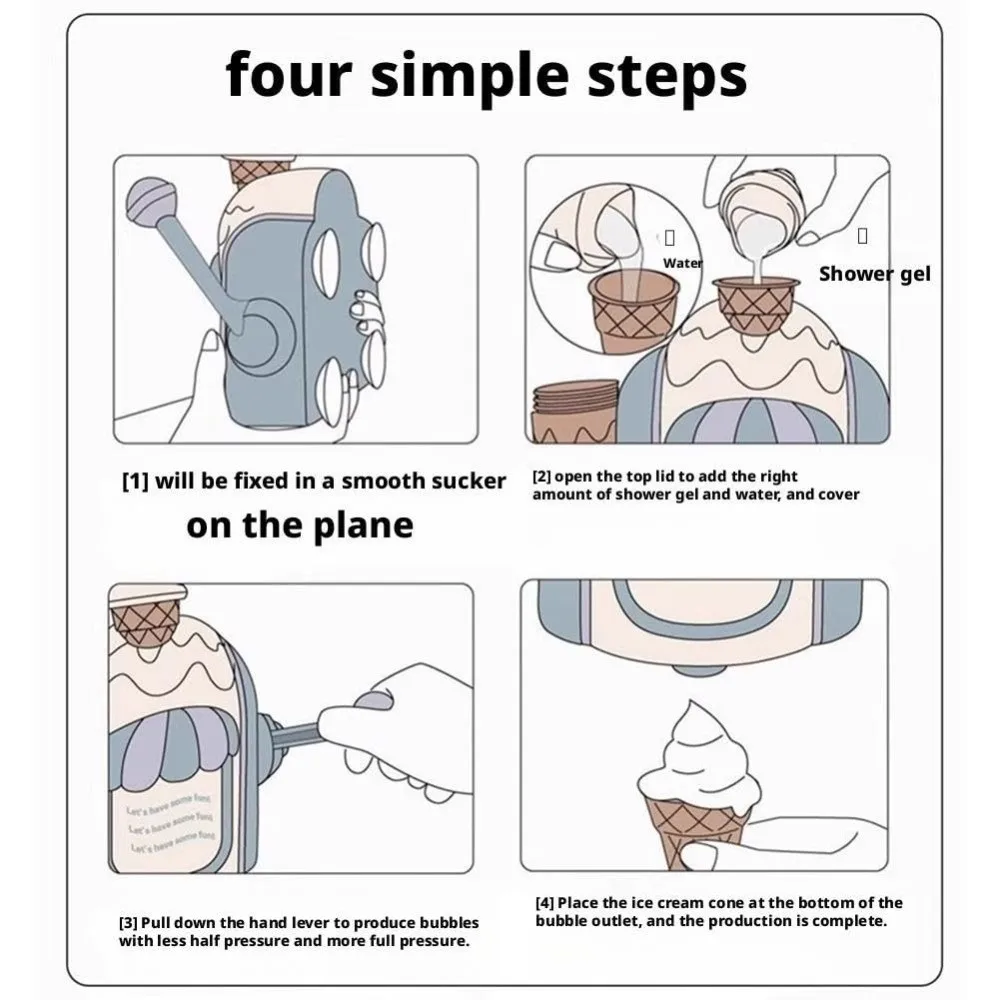 

Машина для приготовления пузырькового мороженого для ванны для малышей, мощная всасывающая машина для игры в пенопласт с пузырьками, машина для изготовления пены для мороженого, детские игры
