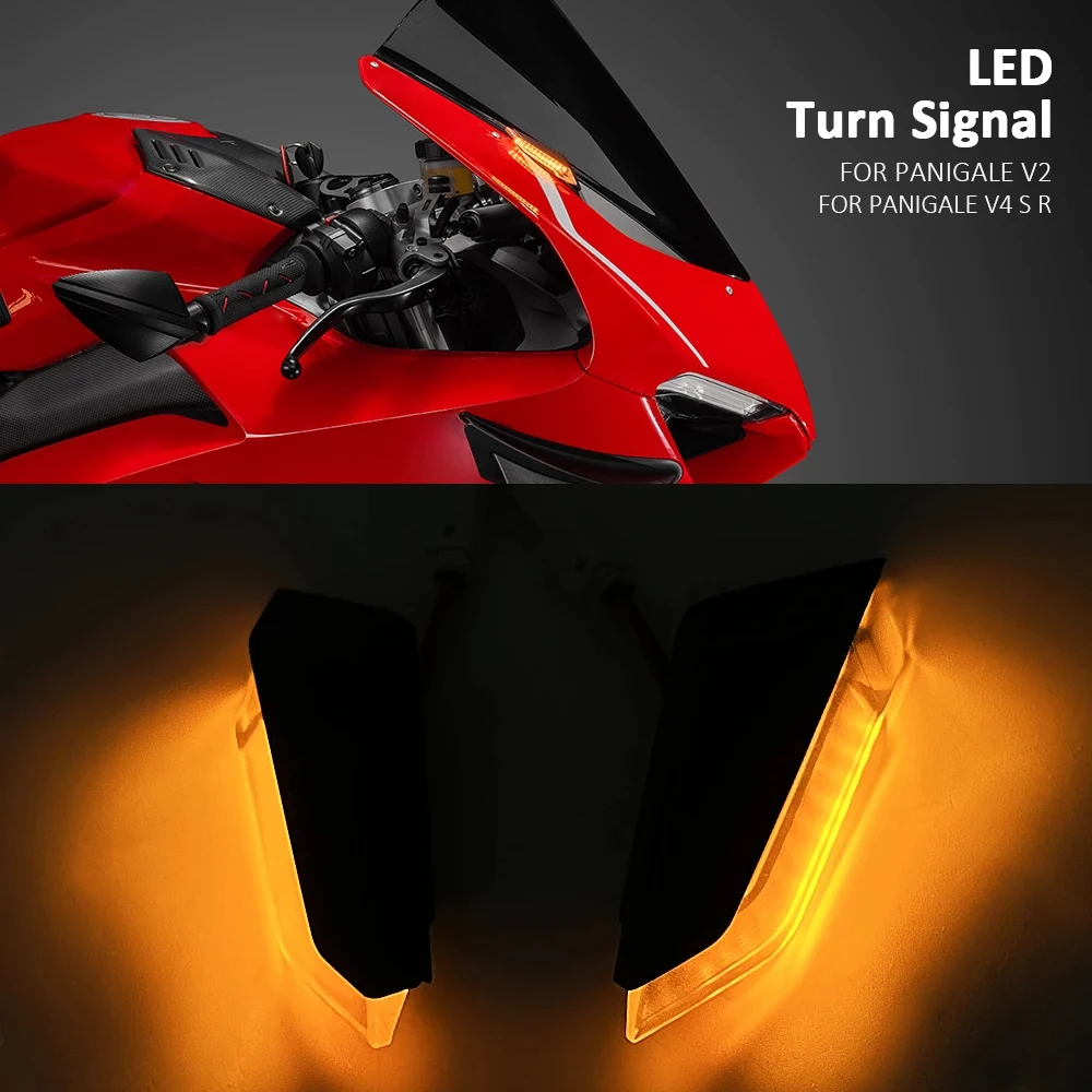 New Motorcycle For Ducati PANIGALE V2 Panigale V4 V4S V4R LED Turn Signal Lights Front Mirrors Indicators Light Lamp Kit