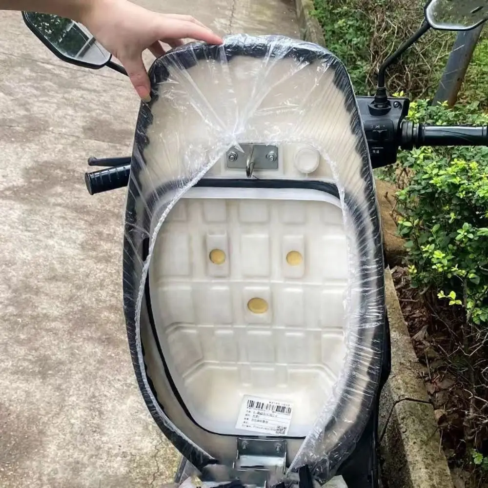 50Pcs Large Disposable Seat Covers Disposable Dustproof Motorcycle Seat Cover Clear Elastic Seat Cushion Cover