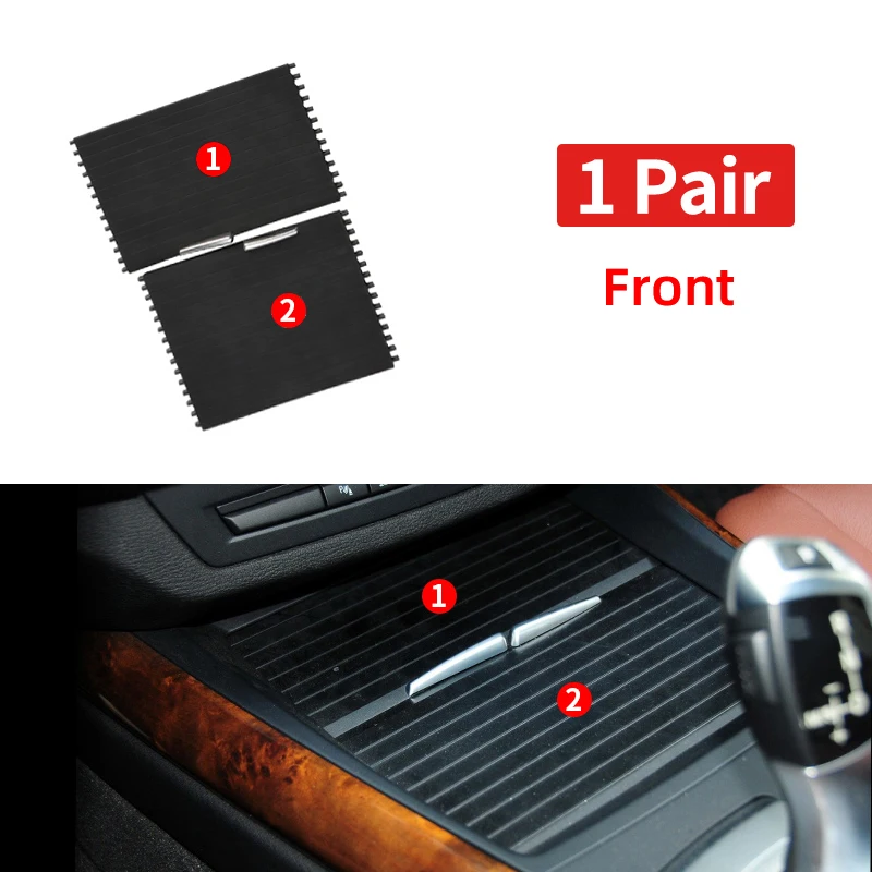 

Interior Car Drink Water Cup Holder Cover Trim Zipper Rolling Curtain storage box For BMW X5 X6 E70 E71 E72 2007-2014