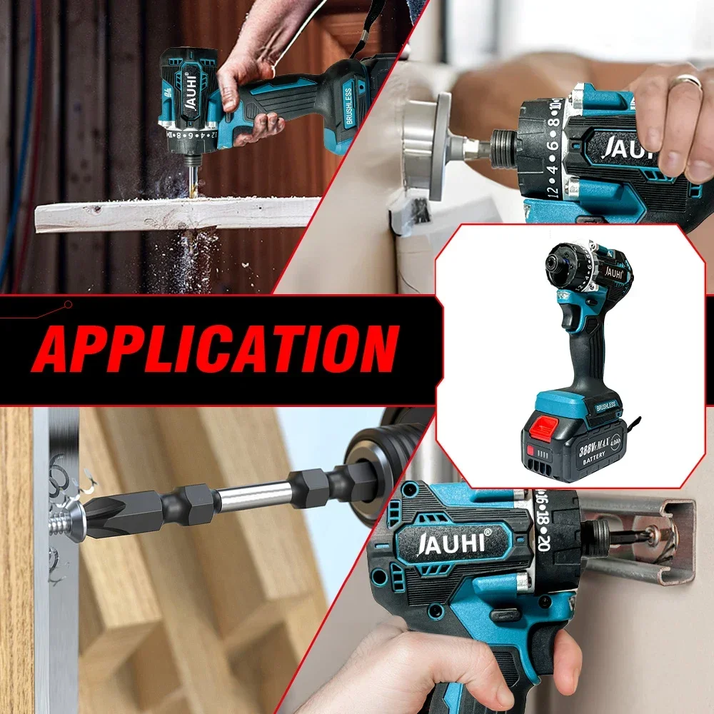 Imagem -04 - Jauhi-chave de Fenda Elétrica sem Escova Furadeira sem Fio Recarregável Mini Power Driver Tools para Bateria Makita 20 Mais Torque 280nm