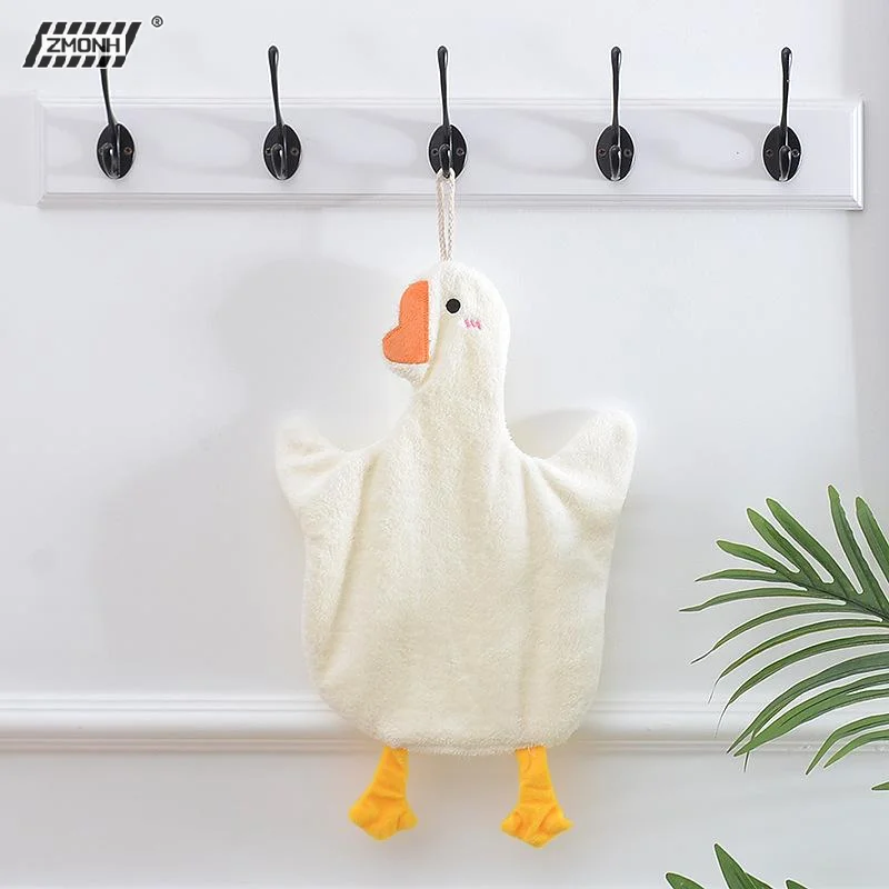 

[H]1PC Cartoon Goose Hand Kerchief Hanging Hand Towel Water Absorbing Hand Towel Kitchen And Bathroom Supplies