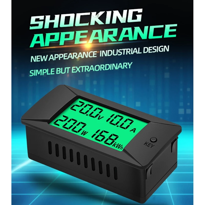 1 pz DC 0-300V 0-300A Display LCD digitale corrente tensione potenza contatore di energia trasporto di goccia