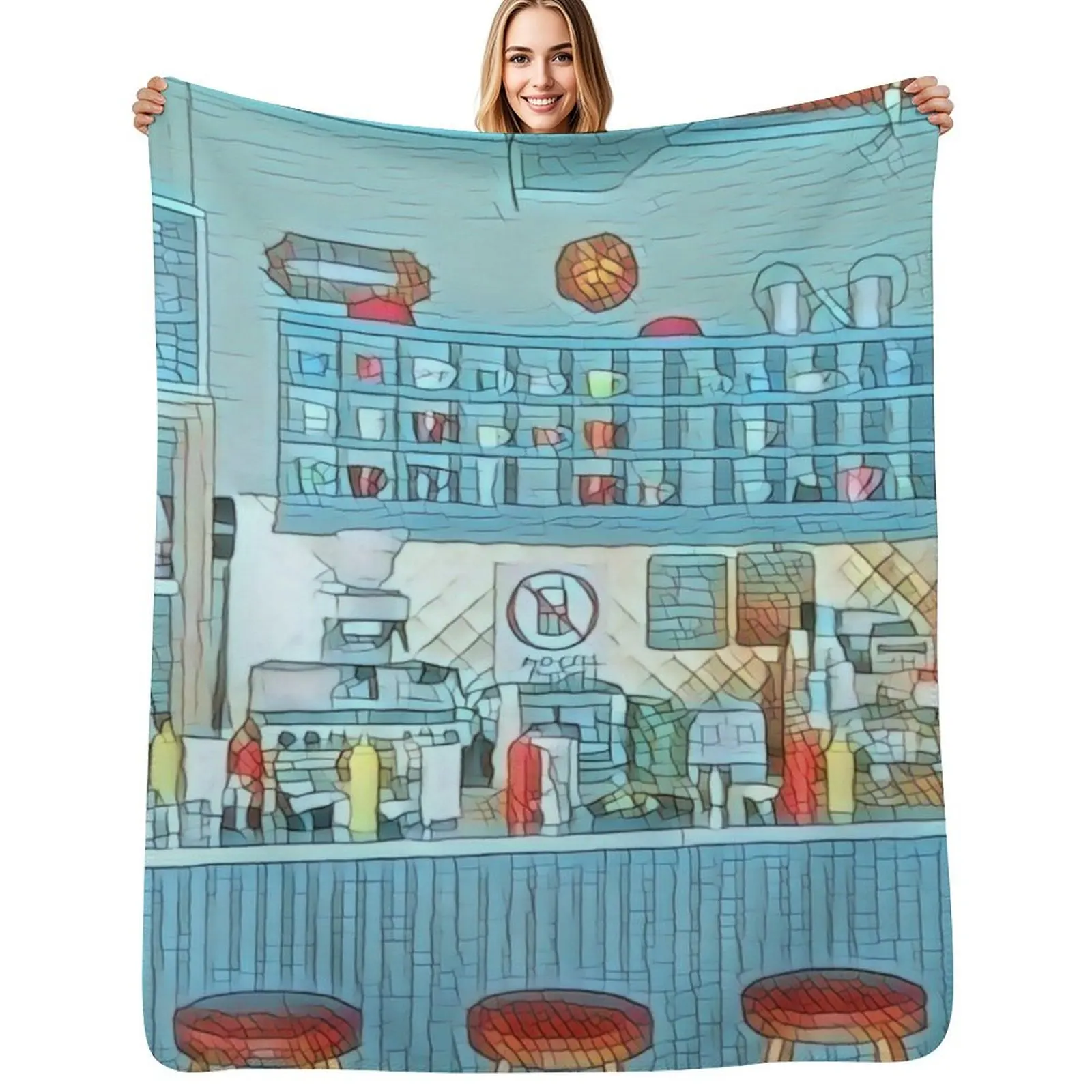 The Diner III Throw Blanket Kid'S Stuffeds Blankets For Baby sofa bed blankets ands Travel Blankets
