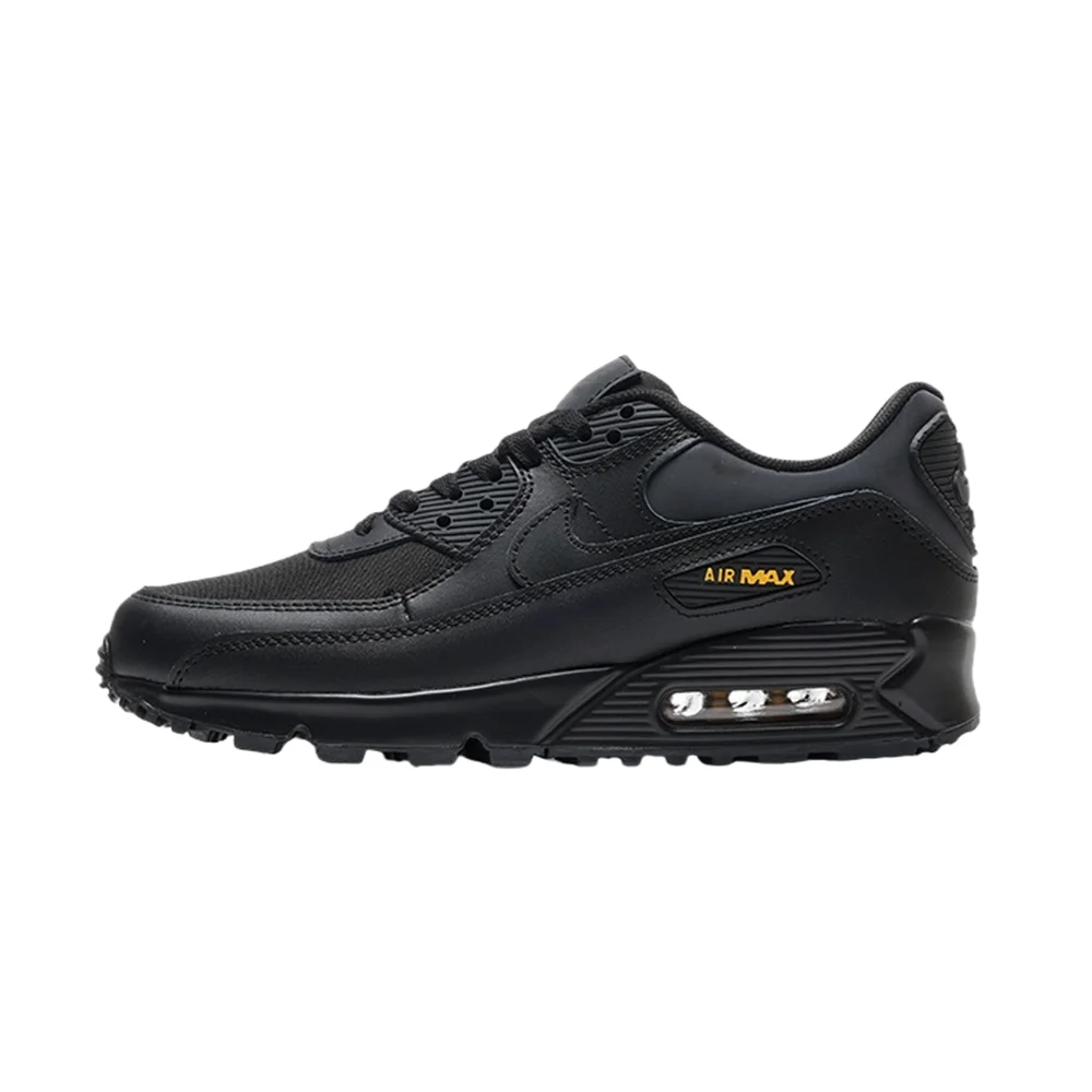 

Nike Air Max 90 из синтетической кожи, износостойкие дышащие кроссовки в стиле ретро на воздушной подушке для женщин и мужчин, черное золото 700155-011