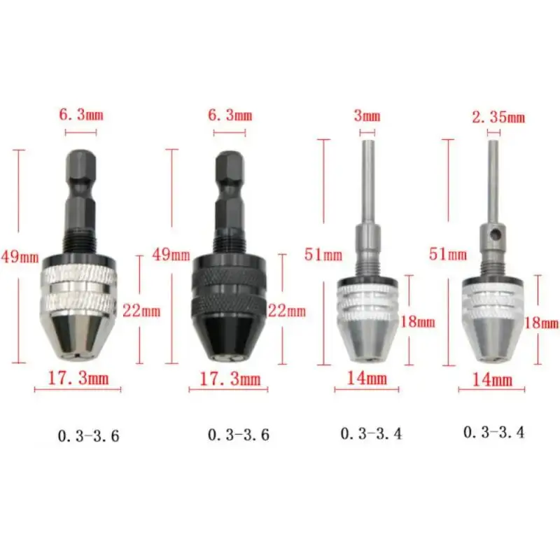 Bohrfutter 0,3-8mm Mini Backe Schnell wechsel schlüssel loser Bohrer Adapter halter Klemme Befestigungs vorrichtung Werkzeuge elektrischer Sechs kant schaft Adapter