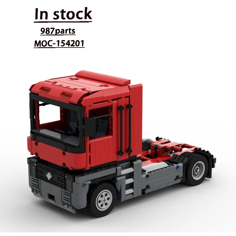 

MOC-154201 Classic New 1990s Cargo Transport Flatbed Truck Building Blocks Model, 987 Parts, Boys' Children's Birthday Toy Gift