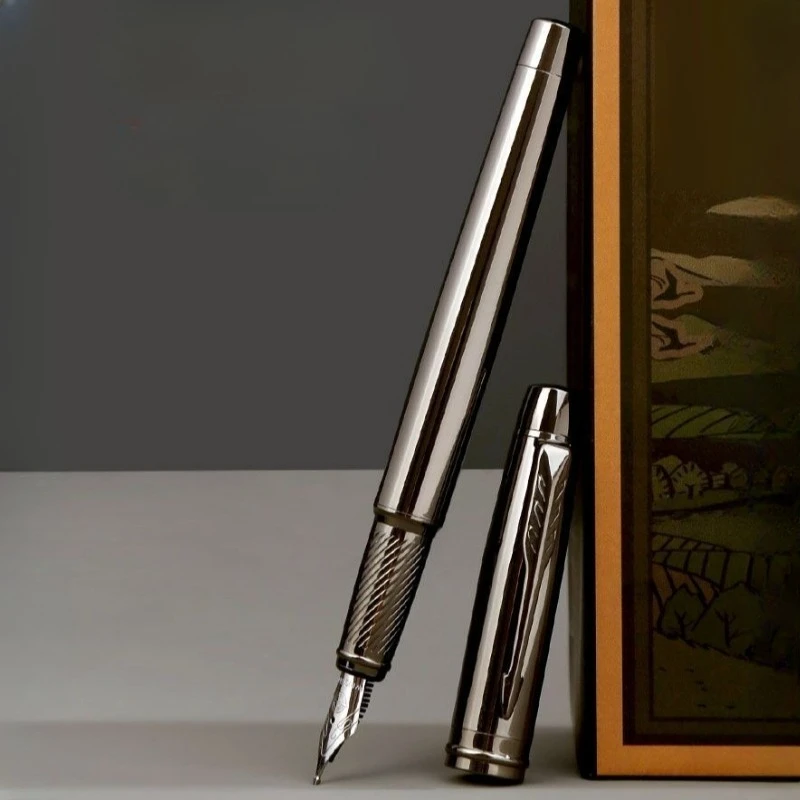 

Free Shipping Discount Best Seller Wingsung Gray Matte Metal Fountain Pen Long Knife 1.0mm Calligraphy Pen Elegant Stationery