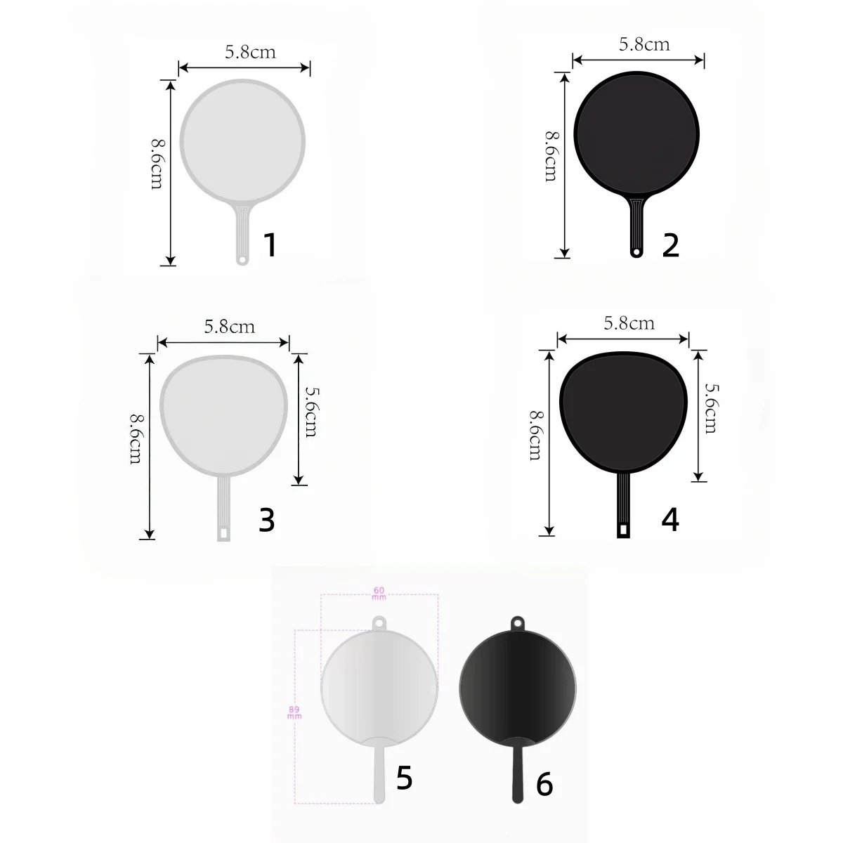 Mini Kpop Uchiwa Concert Fan Blank DIY Handheld Picket Frame Portable Idol Support Fan Kpop Concert Cheer Accessories 50 pcs
