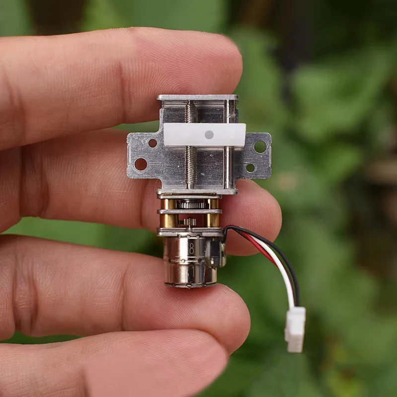 Mini 10MM 2-Phase 4-Wire Linear Gear Stepper Motor Full Metal Gearbox Stepping Motor Precision Screw Shaft Slider Moving Block