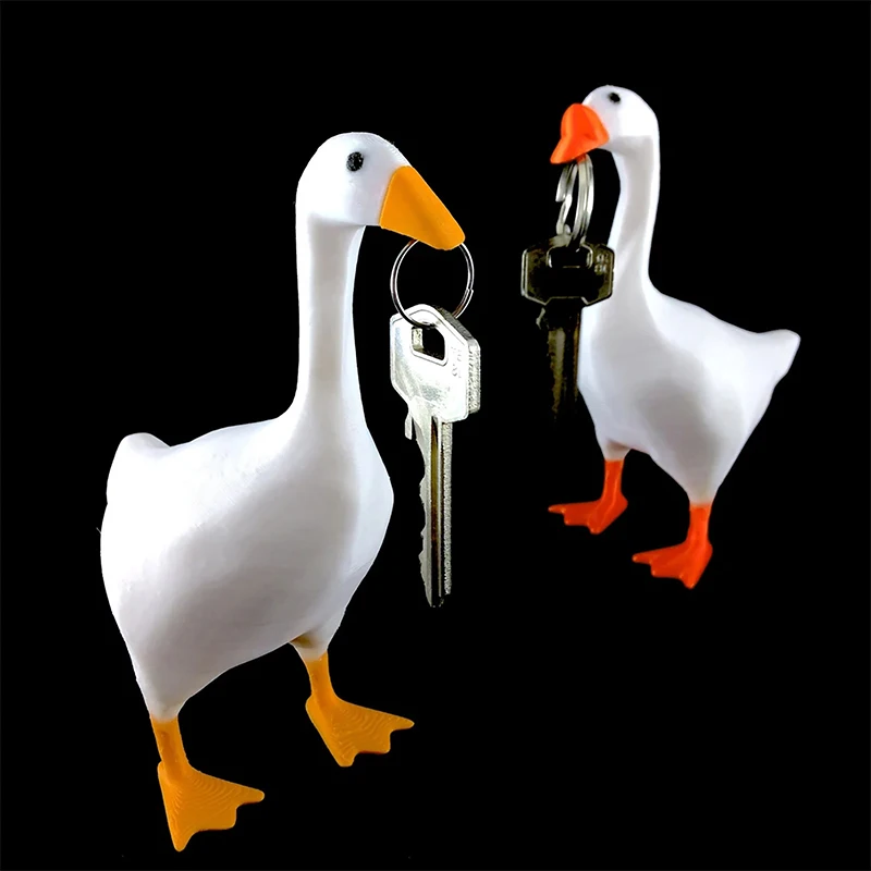 Home Decoration Magnetic Goose Key Holder Duck Magnetic Suction Statue Standing Storage Rack Suction Key Scissors Resin Crafts