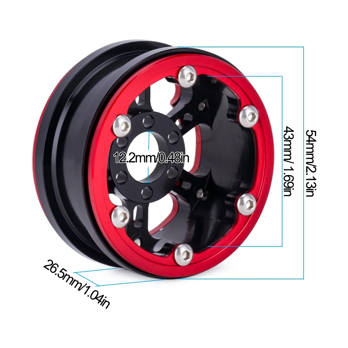 4 قطعة 1.9 بوصة الألومنيوم Beadlock عجلة ريم محور خفيفة الوزن 189 جرام ل 1/10 RC الزاحف سيارة محوري SCX10 TRX4 الشبح كابرا TRX6 أجزاء #2