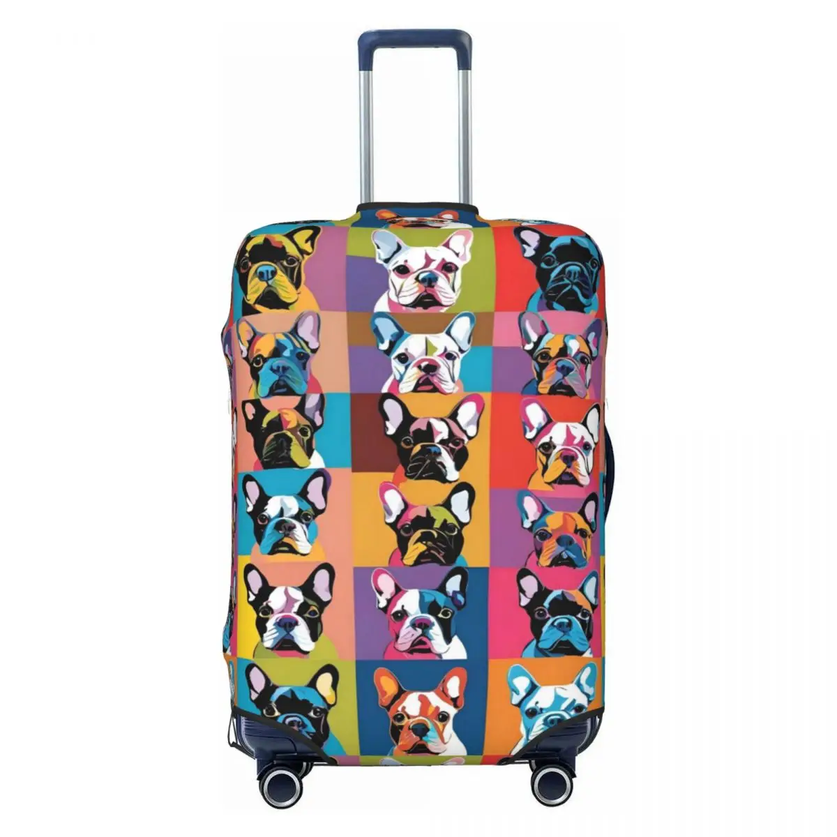 

Custom Pop Art Style French Bulldog Faces Luggage Cover Cute Frenchie Dog Lover Suitcase Protector Covers Suit For 18-32 inch