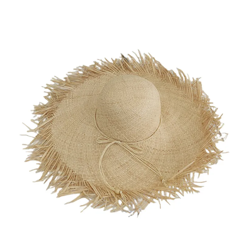 European And American Style Brim Dome Burr Raffia Straw Hat Female Travel Seaside Vacation Beach Sun-shade Hat