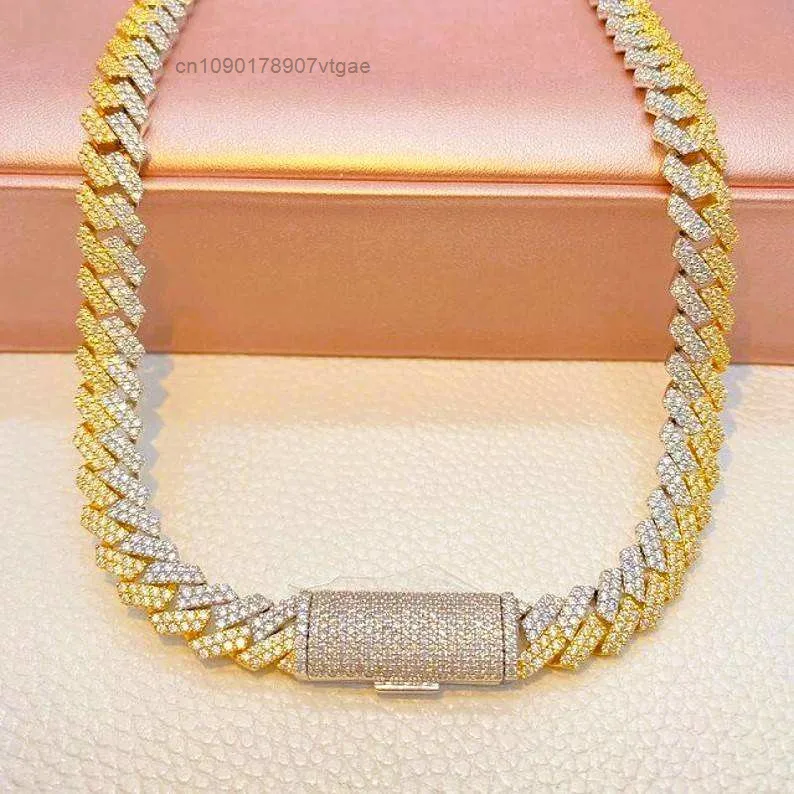 Cuban Moissanite Chain with Premium Hip Hop Jewelry 925 Silver Shine for Men Women Rappers Style and Streetwear Chain.