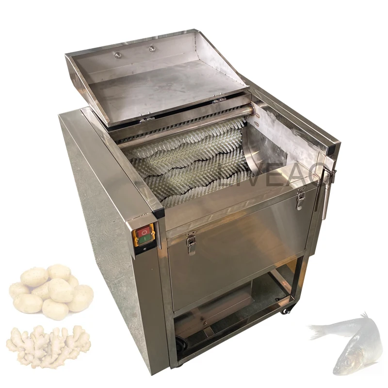 Vegetable Cassava Potato Carrot Ginger Cleaning Washing Peeling Machine With Impurity Polishing Function