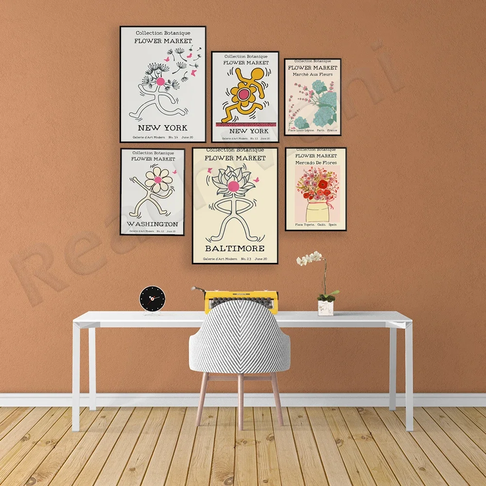 Flower market poster, Vienna, Austria, Sydney, Paris, Tokyo, Washington, New York, flower market flower shop poster boho wall ar
