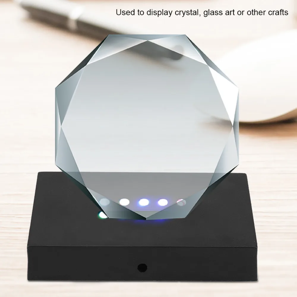 Black LED Light Display Stand Plastic Material US Plug LED Crystal Display Stand 100-240V LED Light Stand Base 3D Figurines