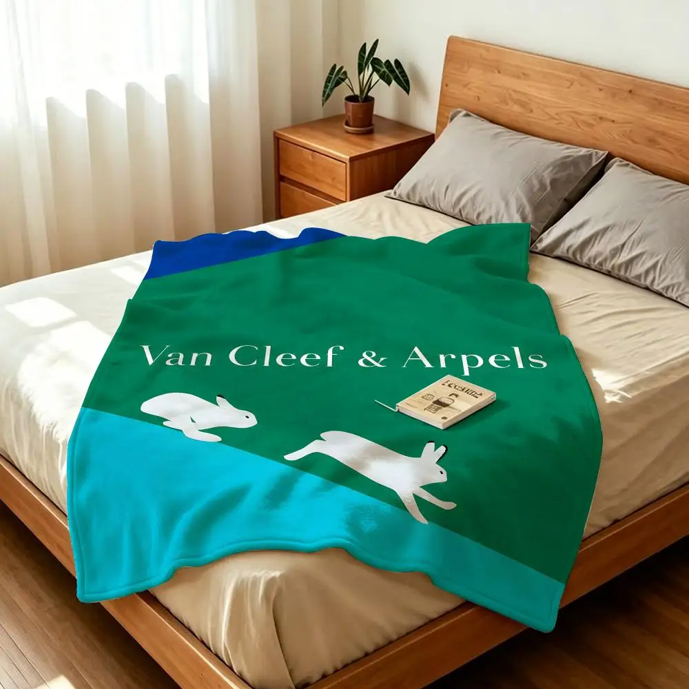 Manta de Franela Suave y Cálida Marca V-Van C-Cleef para Sofá, Cama, Viajes y Hogar