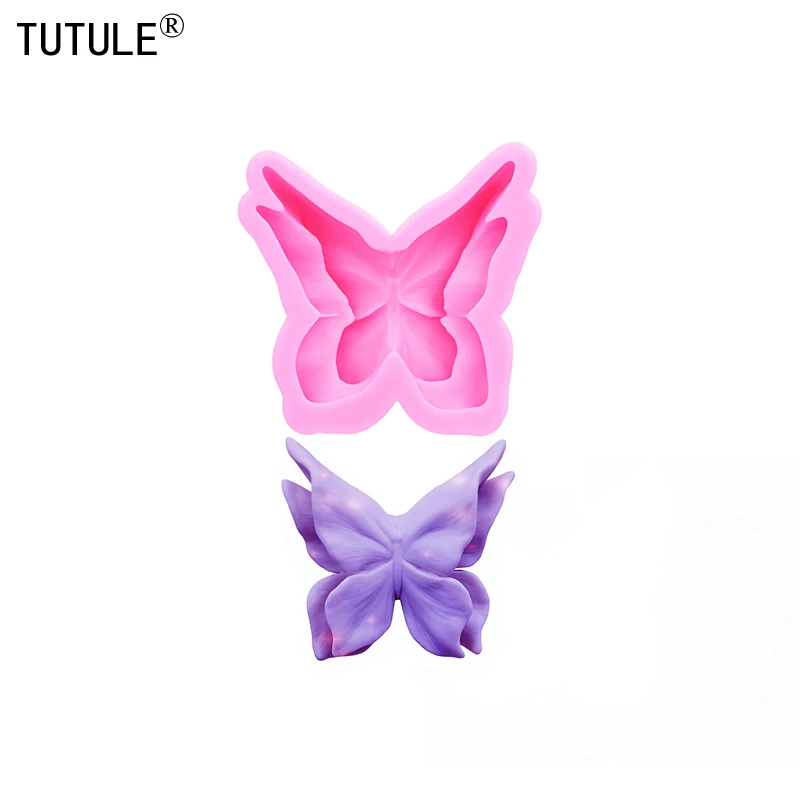 Moule en silicone 3D pour bougie parfumée en forme de fleur et de papillon, moule décoratif en résine époxy, moule en silicone pour gâteau au chocolat en forme de papillon DIY