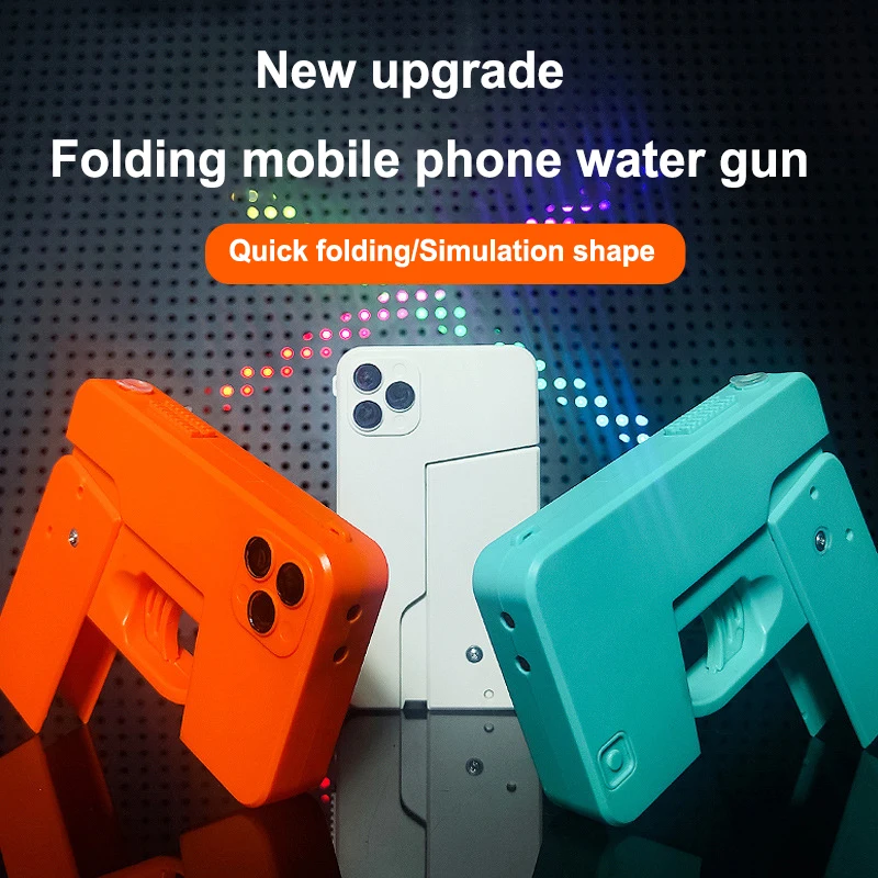 2024 New Mobile Phone Shaped Toy Water Gun Pool Party Folding Toy Water Gun Children's Beach Toy Gun Birthday Gift