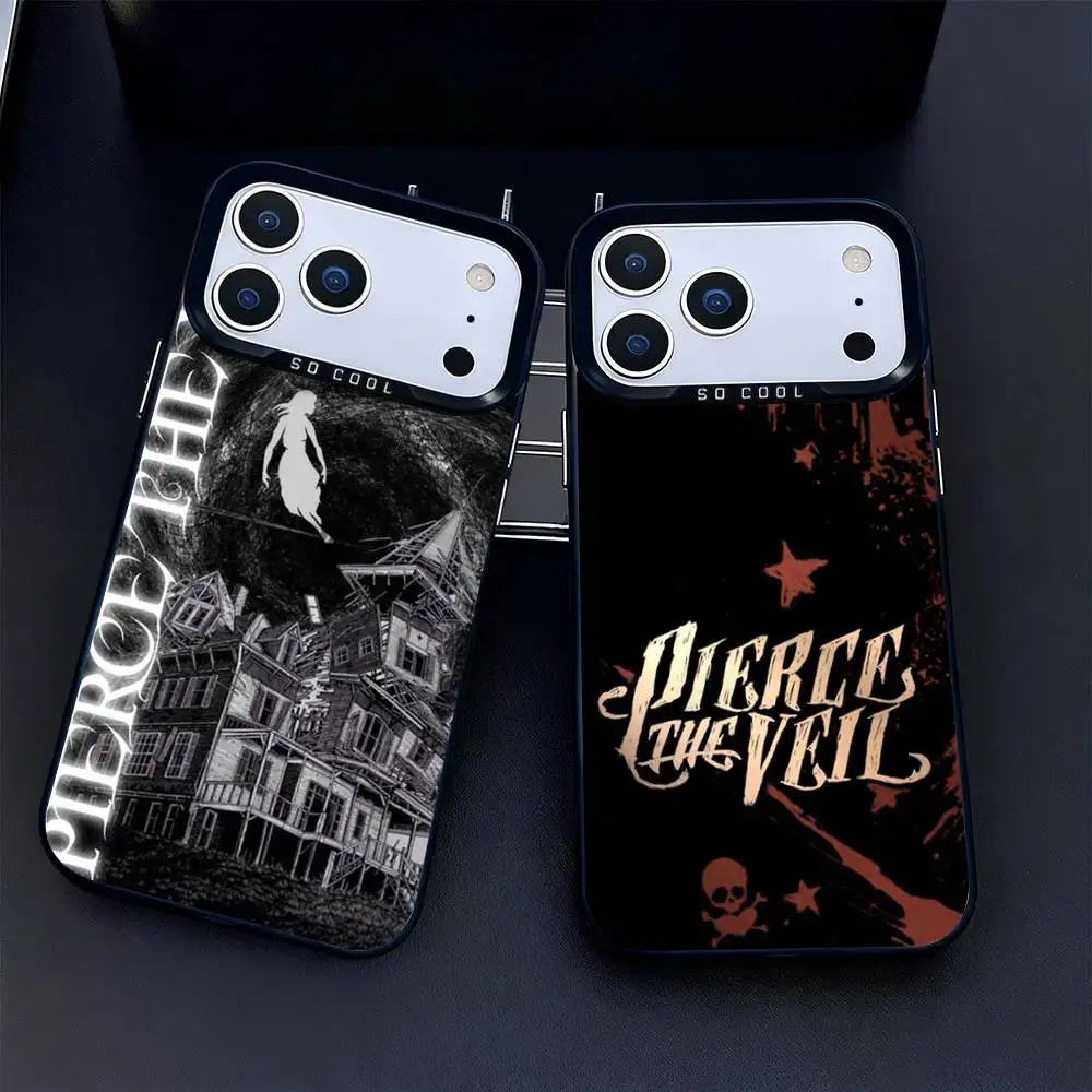 

Band P-PIERCE the V-Veil Case For iPhone 16,15,14,17,13,12,11,Mini,Pro,SE,XS,MAX,Air,Black Matte Silicone Cover