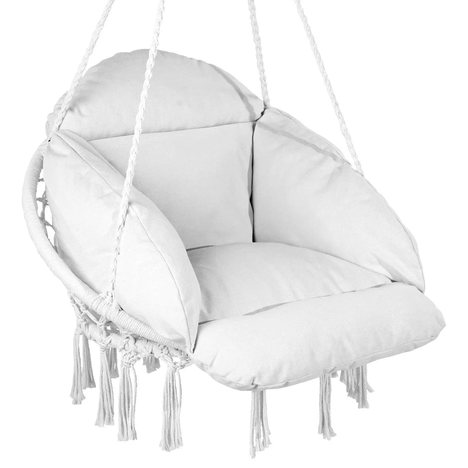 

Hammock Swinging Chair Macramé Hanging Chair with Cushion Indoor & Outdoor Hammocks