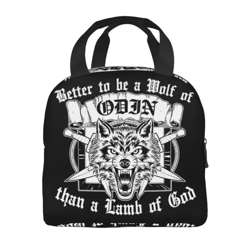 Custom Norse Wolf God  Lunch Bag Women Cooler Thermal Insulated Lunch Boxes for Student School