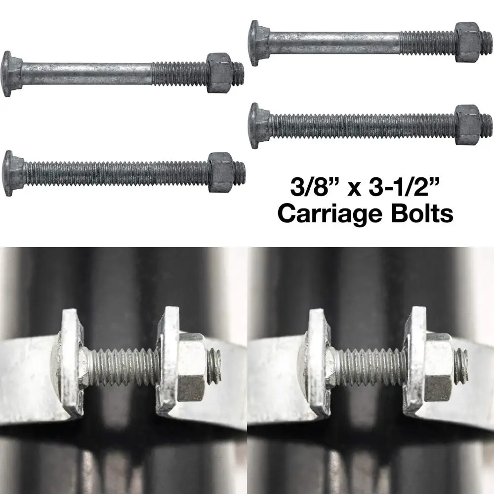 

Galvanized Coarse Thread Carriage Bolts 3/8-16 x 3-1/2 Inches - 100 Piece Bulk Set for Chain Lining Applications