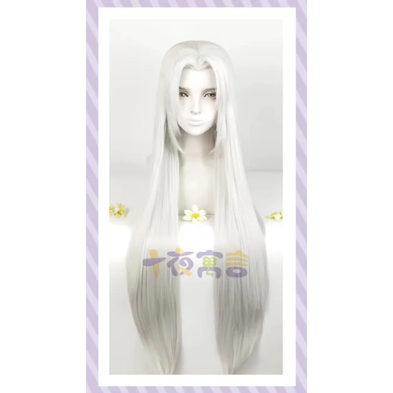 Sephiroth preto prata longa reta sintética resistência ao calor perucas cosplay traje + peruca grátis capx; 4'b,5;y,8