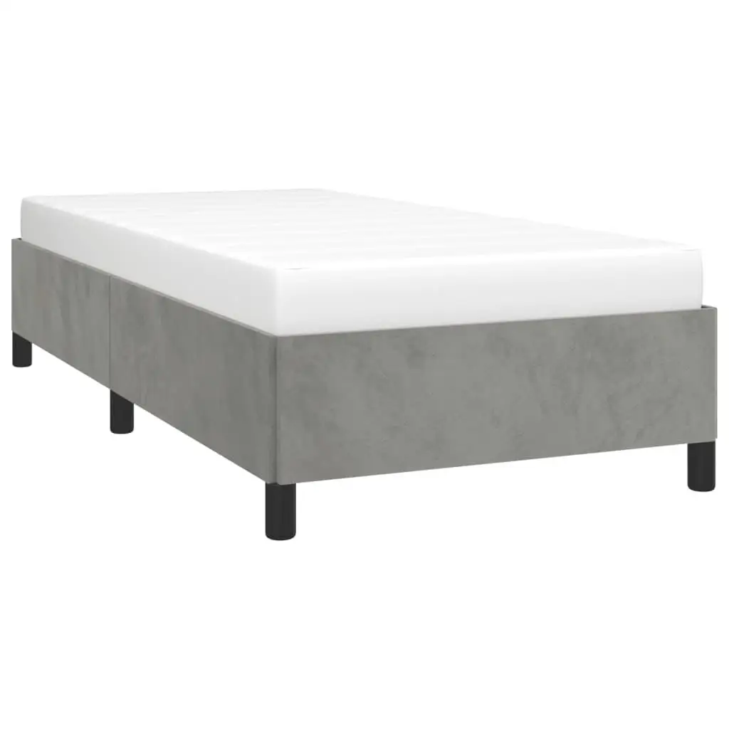 Estructura de cama doble gris claro 39,4x74,8 Terciopelo - Sin colchón incluido, diseño moderno