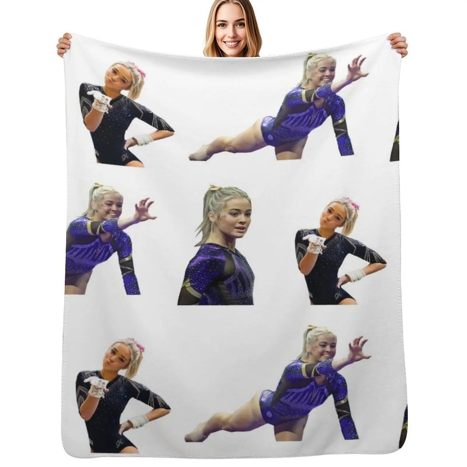 

Livvy Olivia Dunne pack Throw Blanket Thin Cute Plaid Beautifuls Bed covers Blanket