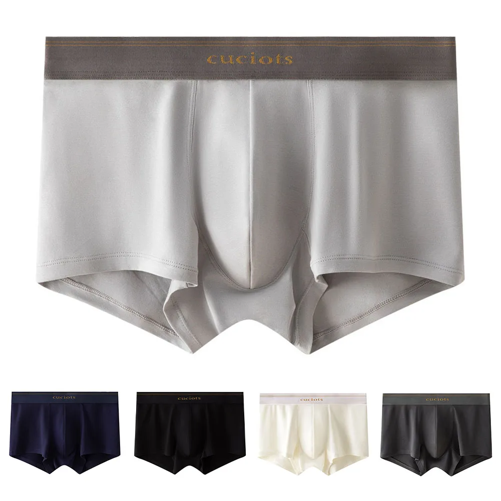 Breathable U Pouch Underwear Sexy Breathable Cotton Black Mens Boxer Shorts 95 Cotton Material Boxer Brief Style