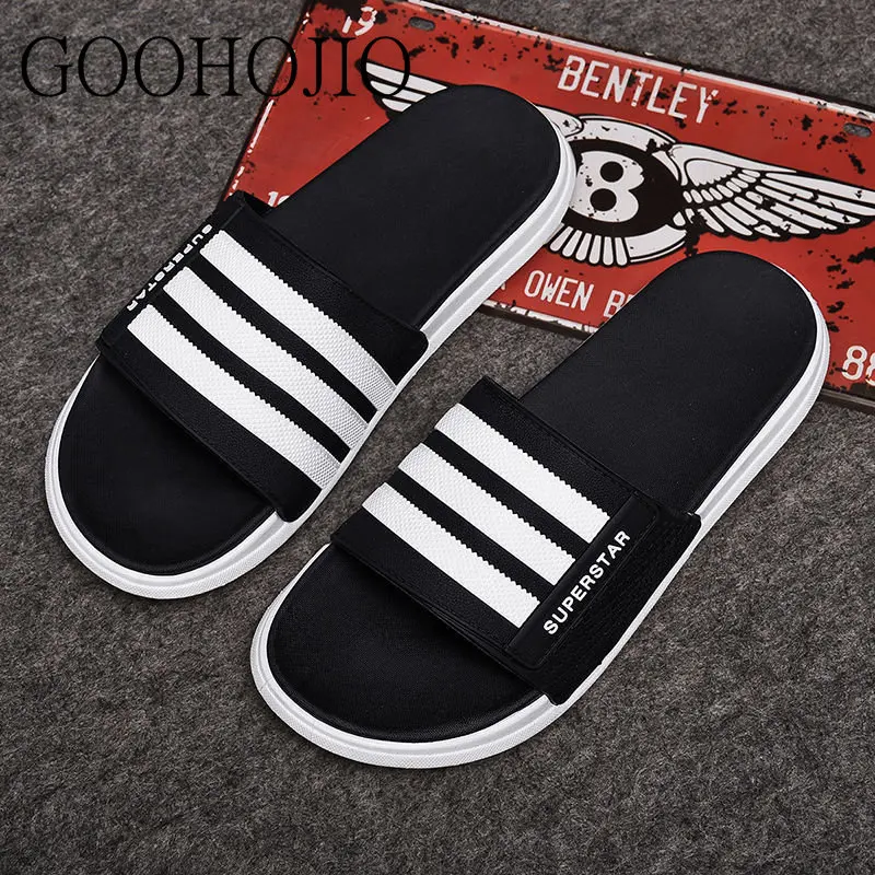 New Summer Slippers Unisex Casual Slippers Non Slip Slides Flip Flops Women Slides Soft Platform Women Sandals Slippers Stripe