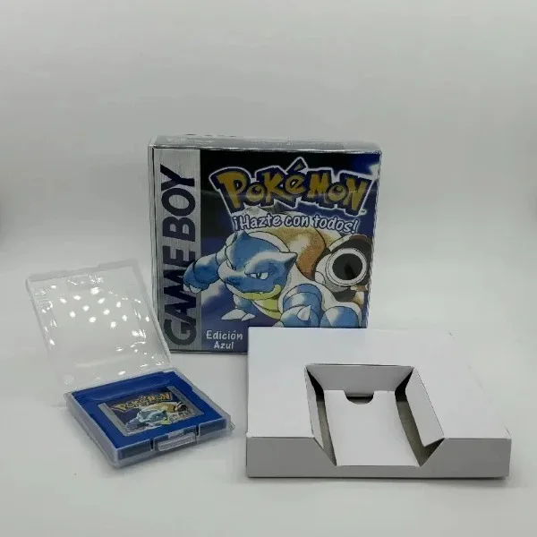 Pokemon Series Amarilla Azul Cristal Oro Verde Roja Plata ESP Version GBC Game in Box for 16 Bit Video Game Cartridge No Manual