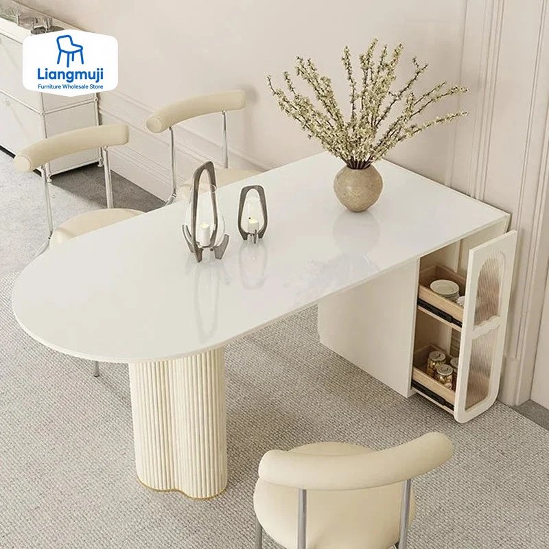 Restaurant Tables Kitchen Table Folding Ceramic Dining Modern Rooms Luxury Elegant Mesa De Cocina Con Sillas Service Extendable