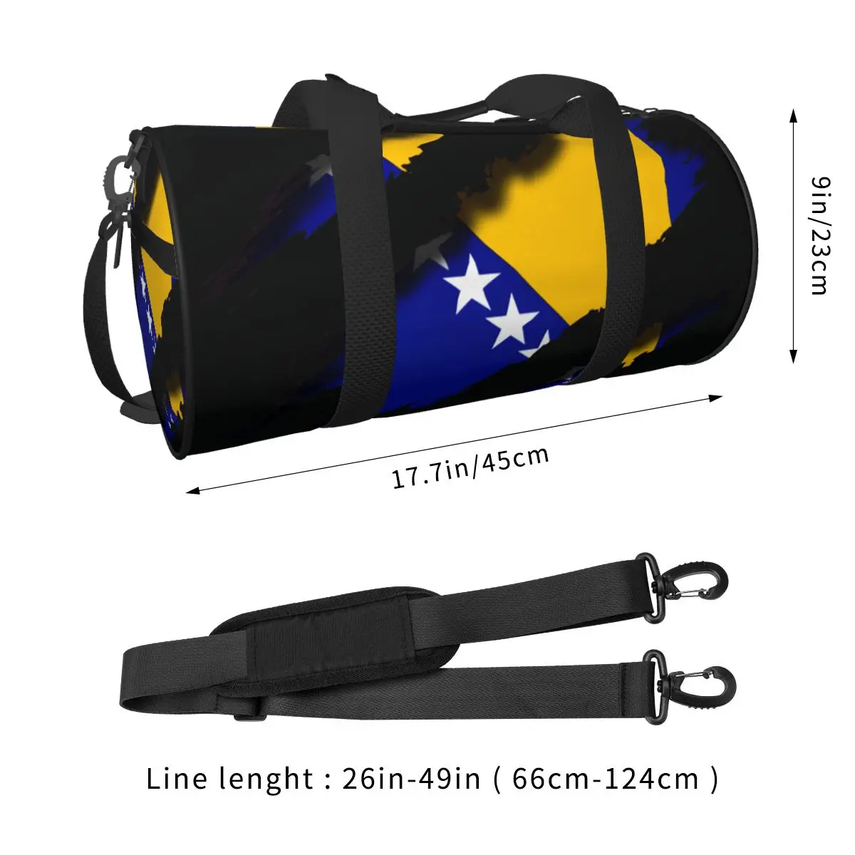 Bosnia And Herzegovina Shredding Sports Bags Travel Training Gym Bag with Shoes Handbags Male Female Custom Outdoor Fitness Bag