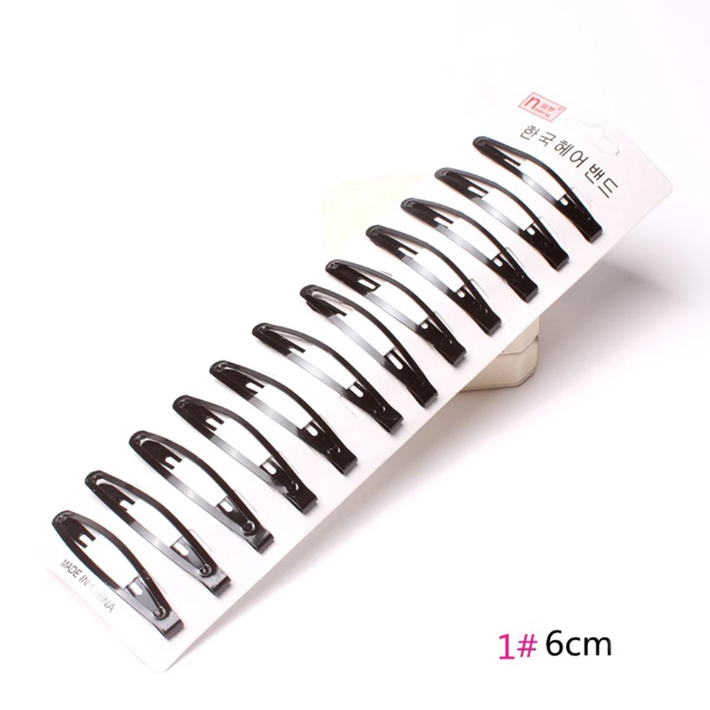 12PCS Black Geometric Snap Hair Clips Barrettes For Women Girl Simple Sweet Headdress Waterdrop Clips Barrette Hair Accessories