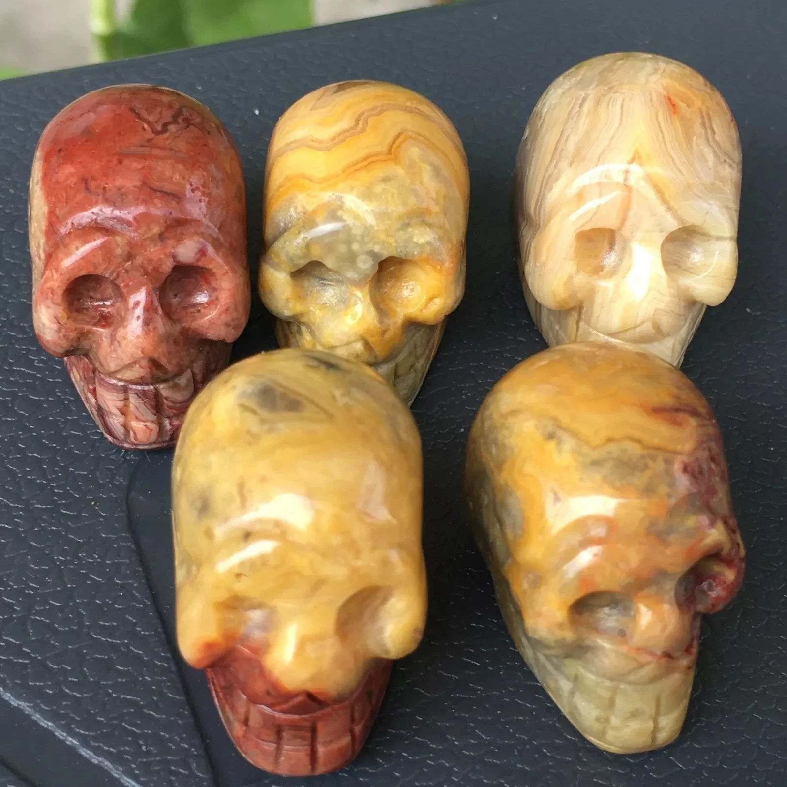 

10 pieces natural crazy agate quartz hand carved skull crystal Reiki healing